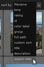 Sort by aspect ratio