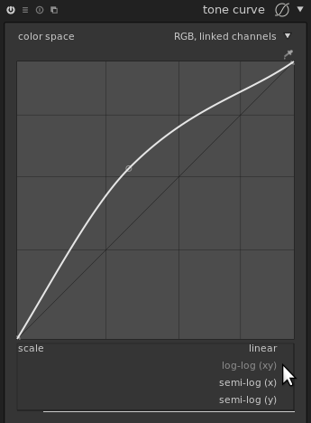 Log-log scale on tone curve